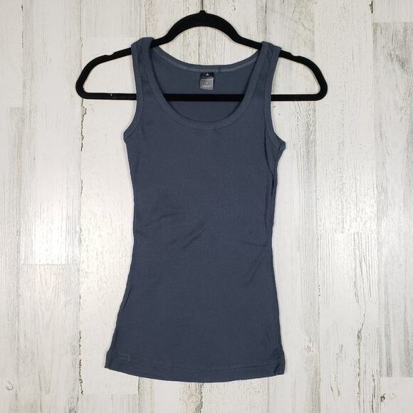 NWOT Point Sportswear Dark Gray Ribbed Racerback Tank Top Women's Size Medium - Picture 1 of 9